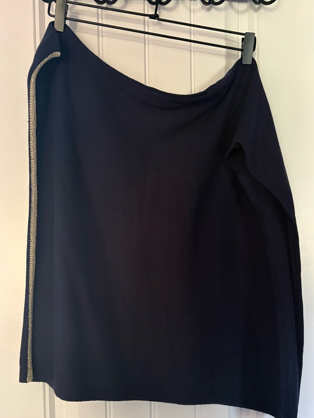 Lilly Pulitzer Navy Blue Metallic Trim Wrap Shawl - Picture 2 of 4